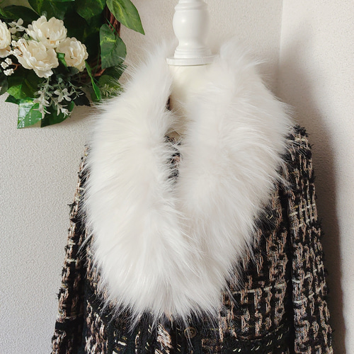 ティペット ファー マフラー レディース 冬 fox ファー厚手 防寒 成人