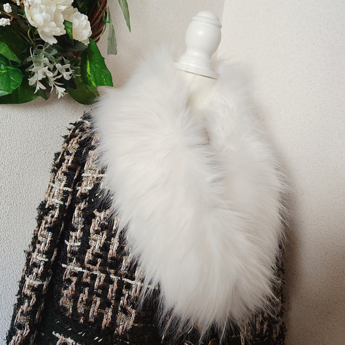 ティペット ファー マフラー レディース 冬 fox ファー厚手 防寒 成人