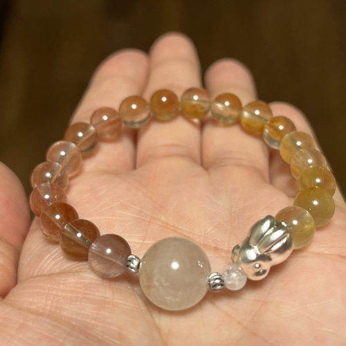 サゲニティッククォーツ＆シルバーうさぎちゃんブレス໒꒱· ゜