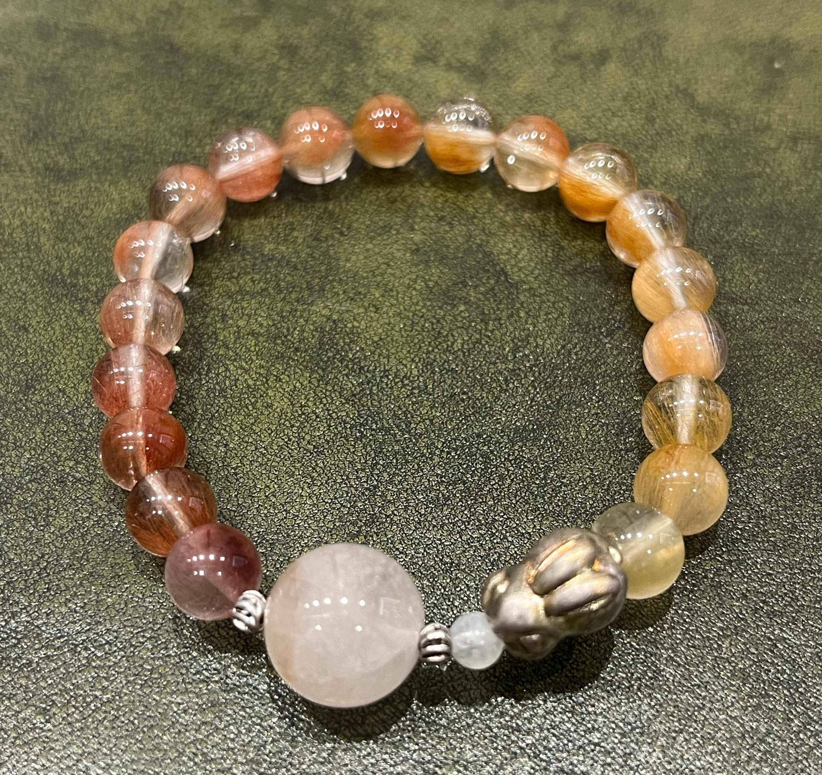 サゲニティッククォーツ＆シルバーうさぎちゃんブレス໒꒱· ゜✰⋆。:゜・*☽*゜