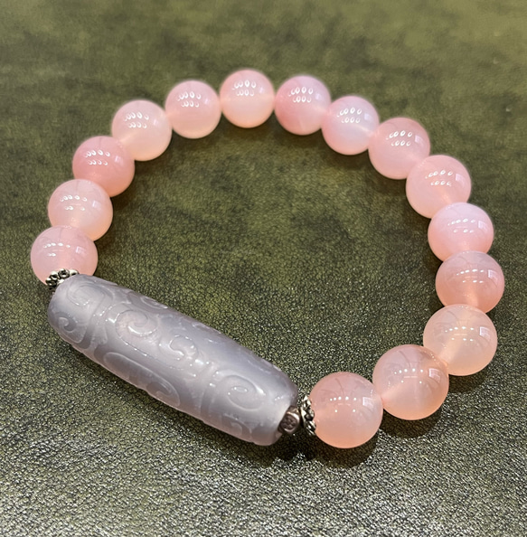 朱砂入り如意樹天珠✩.*˚塩原瑪瑙 ブレスレット☾·̩͙⋆ ブレスレット  