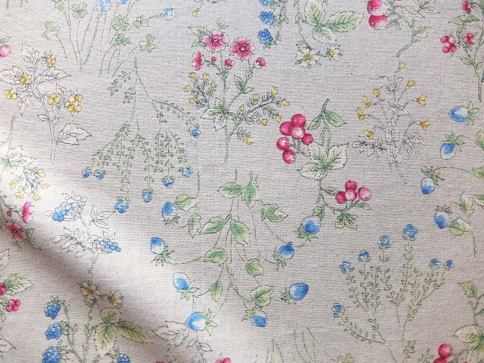 ～Series割烹着エプロン…綿麻シーチング・野の花～