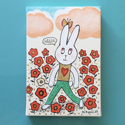 原画『ハロー by うさぎ』コラージュイラスト・ポストカード