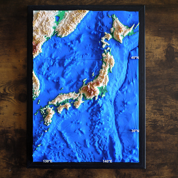 立体日本地図　A3サイズ 1枚目の画像