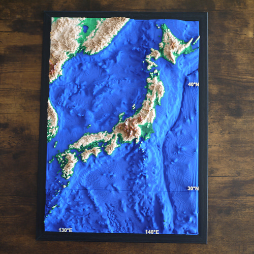 立体日本地図 A3サイズ その他インテリア雑貨 sgeez 通販