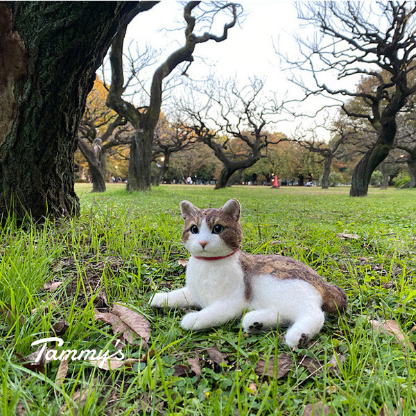 うちの子オーダー2025【３Dオーダー例_夢子ちゃん】立体猫、ペットメモリアル、ペットロス、羊毛フェルト