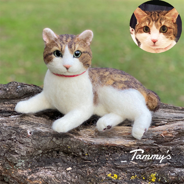 うちの子オーダー2025【３Dオーダー例_夢子ちゃん】立体猫、ペットメモリアル、ペットロス、羊毛フェルト