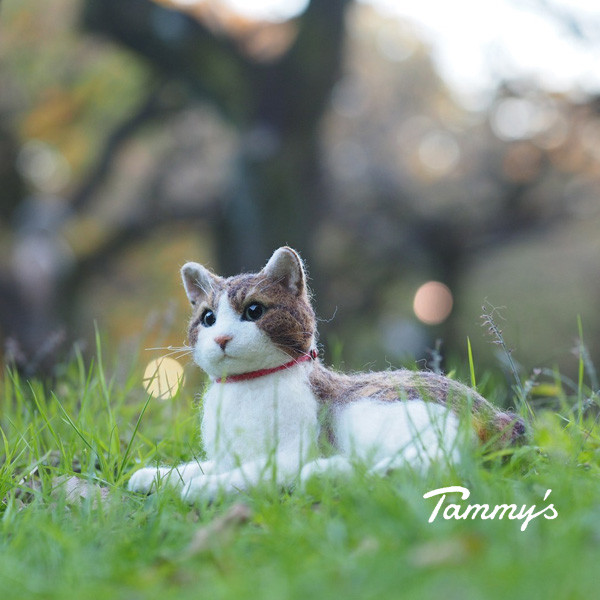 うちの子オーダー2025【３Dオーダー例_夢子ちゃん】立体猫、ペットメモリアル、ペットロス、羊毛フェルト