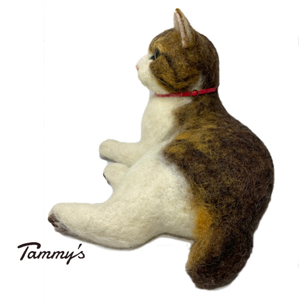 うちの子オーダー2025【３Dオーダー例_夢子ちゃん】立体猫、ペットメモリアル、ペットロス、羊毛フェルト