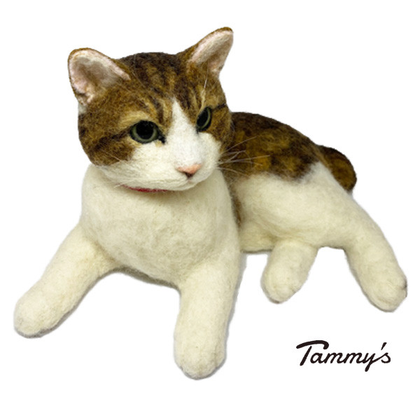 うちの子オーダー2025【３Dオーダー例_夢子ちゃん】立体猫、ペットメモリアル、ペットロス、羊毛フェルト