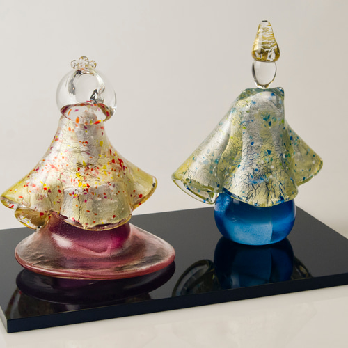 ガラスのお雛様 「 雅 -立雛- 」 雛人形 桃の節句 春色 ひな人形・雛