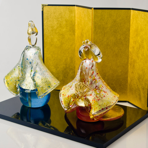 雛人形 節句 ひな壇 ガラス張り ガラスのお雛様 「 雅 -立雛- 」 雛人形 桃の節句 ひな人形・雛飾り