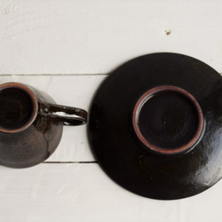 黒褐釉コーヒーカップ（小皿タイプソーサー付き） 8枚目の画像