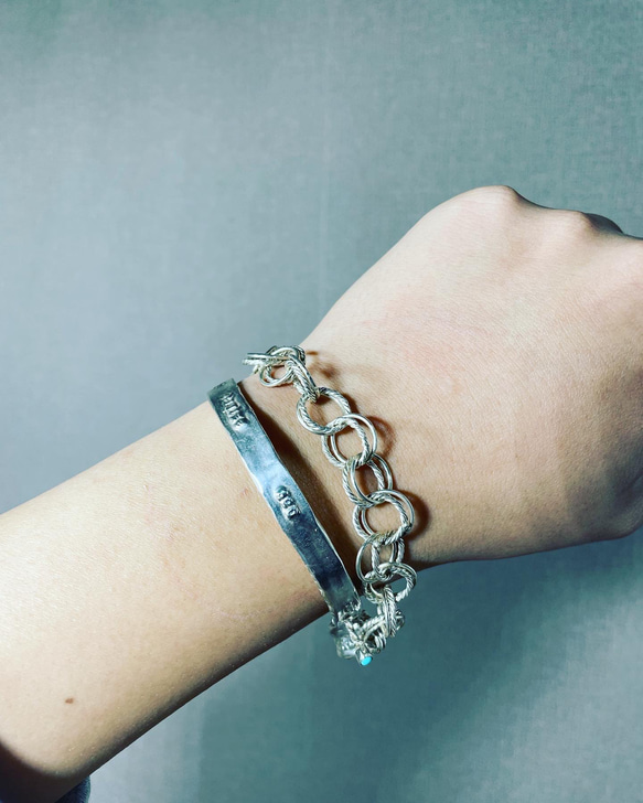 silver950 wrapping harf moon bracelet 2枚目の画像