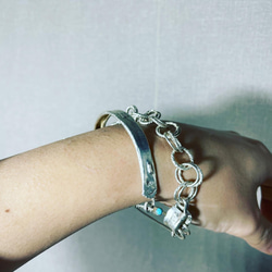 silver950 wrapping harf moon bracelet 1枚目の画像