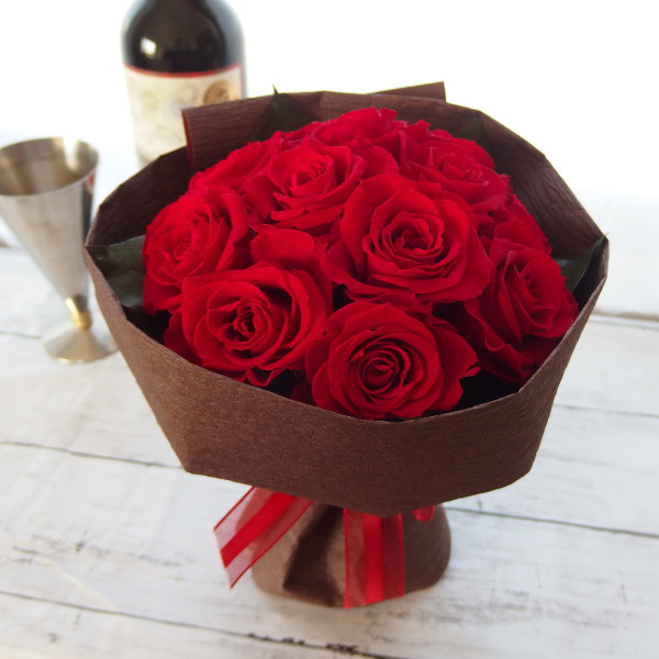お祝い 枯れない花 40本黒赤バラブーケ　プレゼント 永生薔薇　特別な人へ