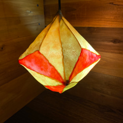 幾何学ランプ -3方8面体- 赤×黄×茶 5枚目の画像