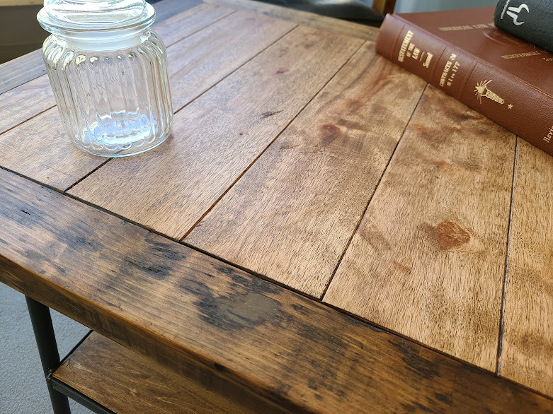 カフェテーブル　SAKURA材×古木とアイアンのローテーブル　/リビングテーブル/センターテーブル