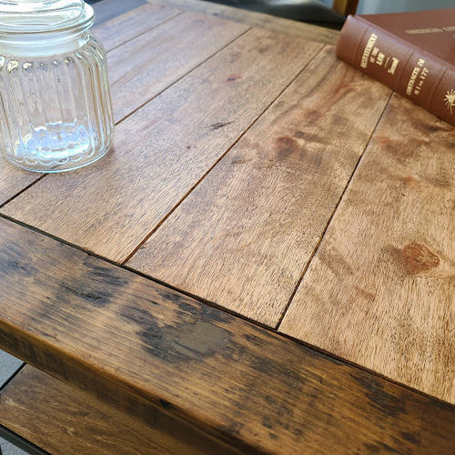 カフェテーブル SAKURA材×古木とアイアンのローテーブル /リビング