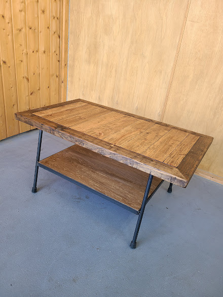 カフェテーブル　SAKURA材×古木とアイアンのローテーブル　/リビングテーブル/センターテーブル