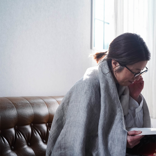 wafu】ふわとろ3重リネンガーゼ ハーフケット 多目的に使える