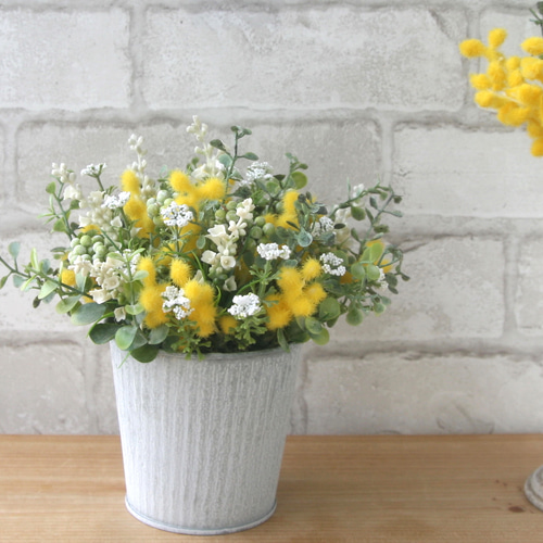 ミモザのアレンジメント -Artificial flower- アートフラワー QUEUE DE