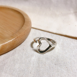 J821　S925シルバー　指輪　ハートリング　Silver ring 1枚目の画像