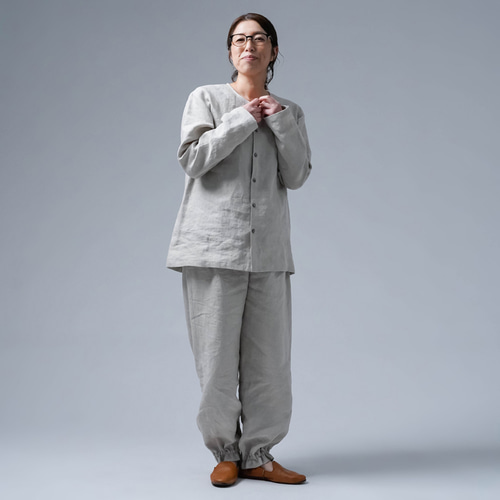 wafu / 入門編】数量限定！リネンパジャマ上下セット これぞ理想