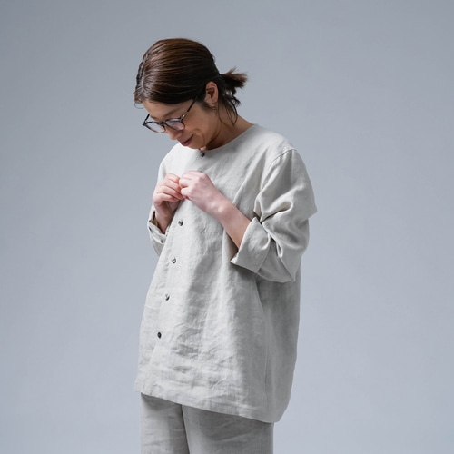 wafu / 入門編】数量限定！リネンパジャマ上下セット これぞ理想