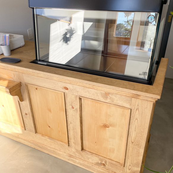 ケーキ屋さん向け冷蔵ショーケース埋込みレジカウンターW1650 スイーツ店向けショーケースカウンター オーダーメイド家具 本体600 荷物棚130