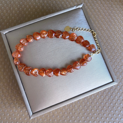 No468 天然 ♡ サンストーン ブレスレット