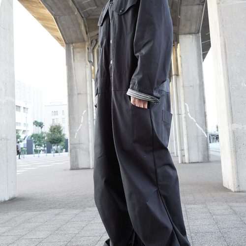 メンズの黒キャンバスのジャンプスーツ【gri:n ai