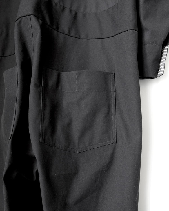 メンズの黒キャンバスのジャンプスーツ【gri:n ai】 19枚目の画像