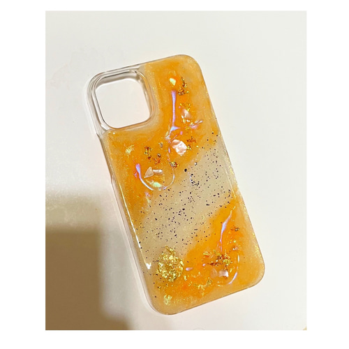 紅水晶・オレンジ お客様オーダーメイド】iPhoneケース