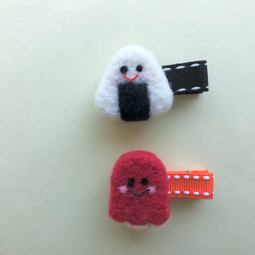 羊毛フェルトフルーツ☆ベビーヘアクリップヘアゴム