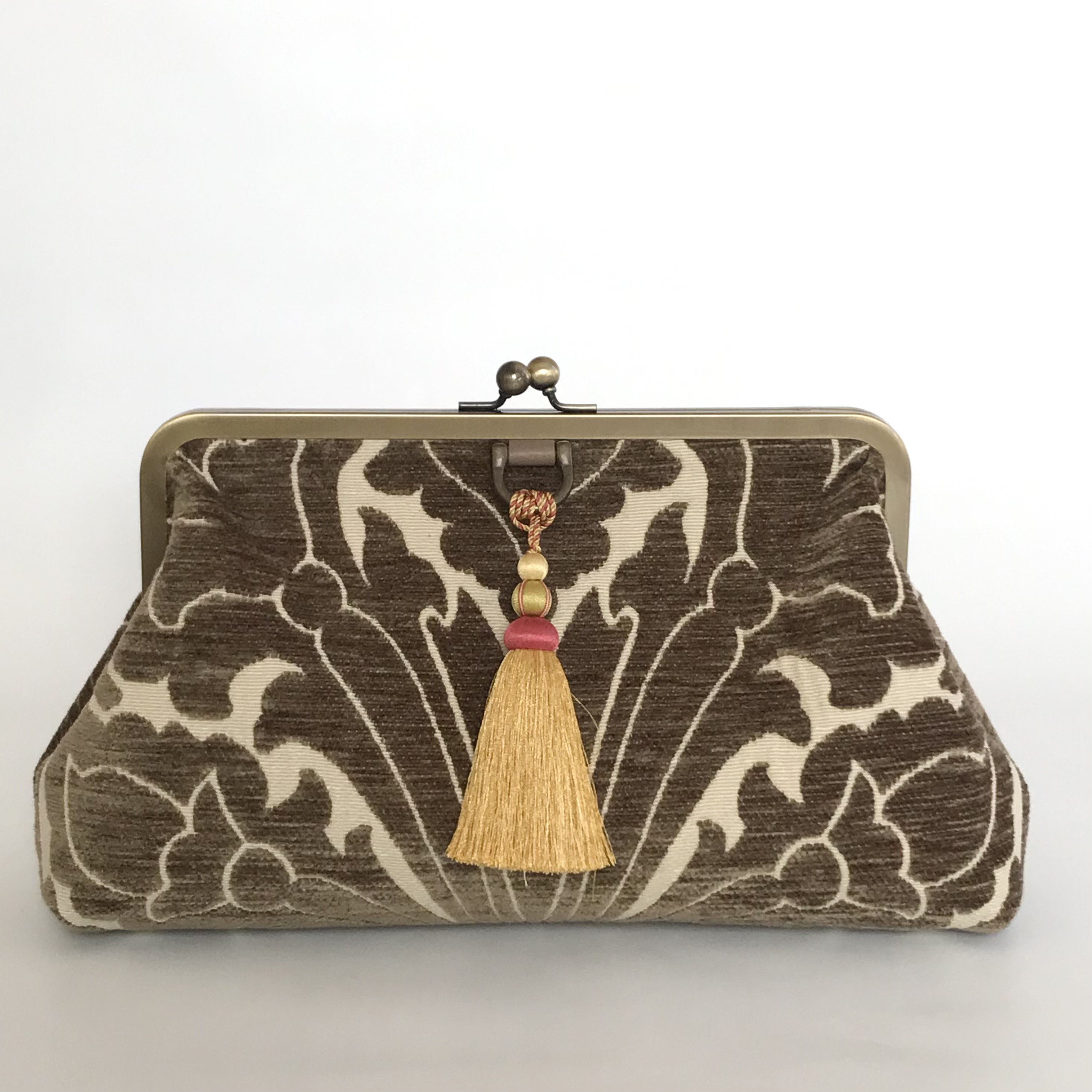 新色！ダマスク がま口２wayバッグ　Mサイズ 化粧ポーチオプションあり 15,750円