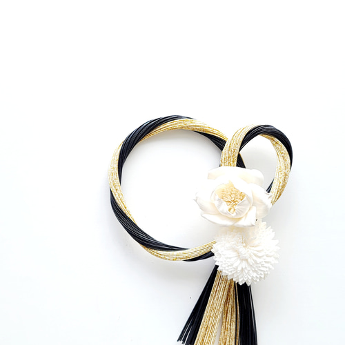 黒金水引結びソーラーマム しめ縄 注連縄 しめ飾り お正月飾りしめ縄