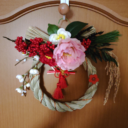 新春水引＊しめ縄飾り しめ縄・しめ飾り 花ゆらり♪ 通販 15195588