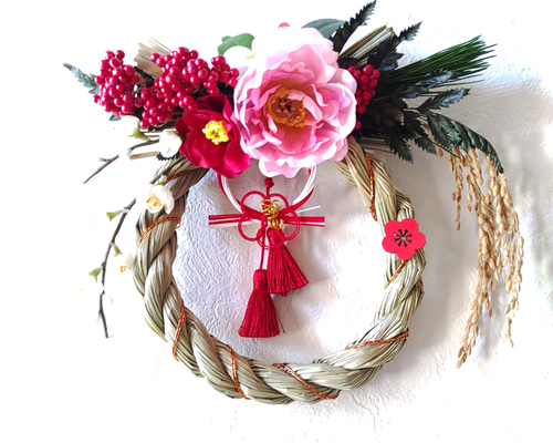 新春水引＊しめ縄飾り しめ縄・しめ飾り 花ゆらり♪ 通販 15195588