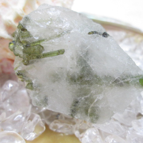 天然石 原石 グリ－ントルマリン・クォーツ母岩 48g 天然石 Rose