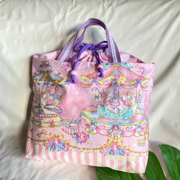 オーダー品】給食袋 巾着袋 ユニコーン 水玉 ドット