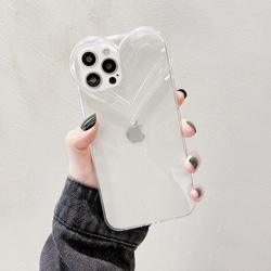 タイムセール中♪スマホケース  iPhone 3D ハート クリアケース １個入【AFP】  ip3dh 4枚目の画像