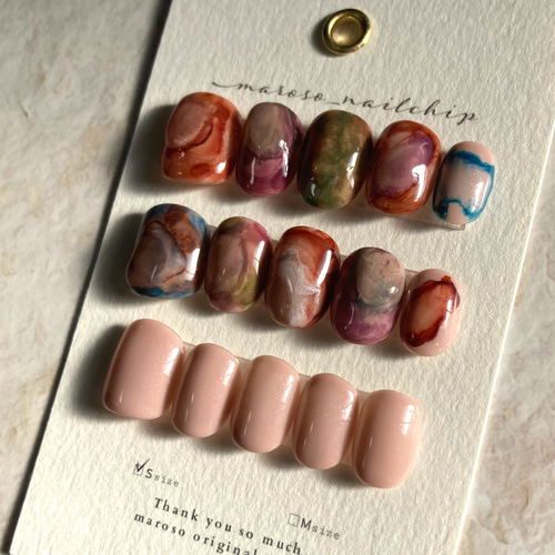 ネイルチップ/個性派ネイル/インクネイル/ショートネイル/個性的ネイル