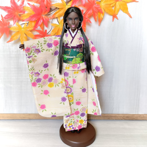 紫添えて…【28～30cmドール振袖着物】 おもちゃ・人形 Doll Kimono