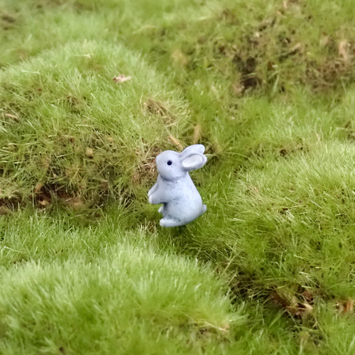 苔テラリウム用フィギュア『うさぎ』白色orきなこ色orグレー色 その他