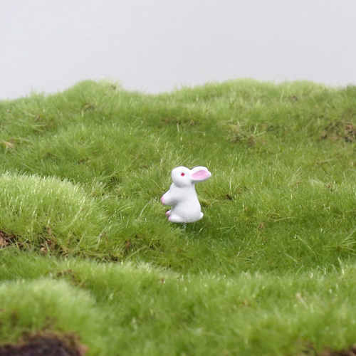 苔テラリウム用フィギュア『うさぎ』白色orきなこ色orグレー色 その他