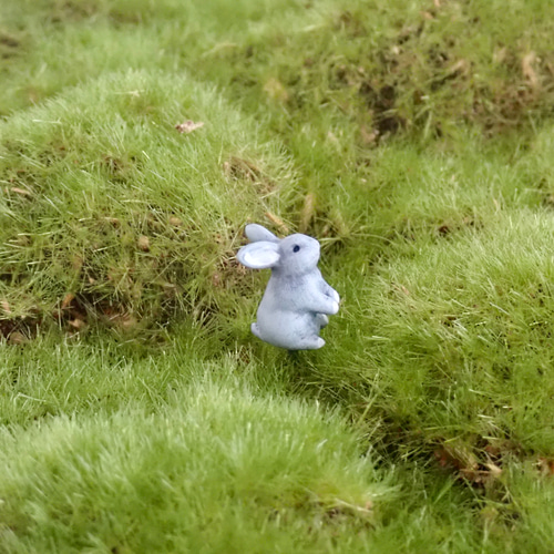 苔テラリウム用フィギュア『うさぎ』白色orきなこ色orグレー色 その他