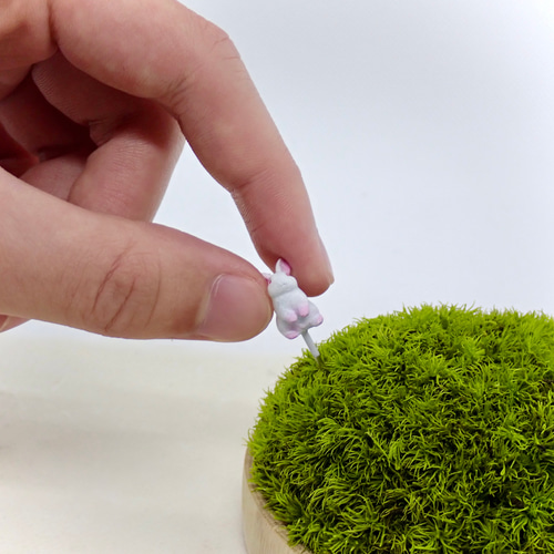 苔テラリウム用フィギュア『うさぎ』白色orきなこ色orグレー色 その他