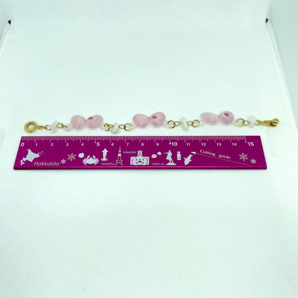 桜貝の蝶々ブレスレット(ピンク) 4枚目の画像