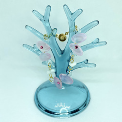 桜貝の蝶々ブレスレット(ピンク) 1枚目の画像